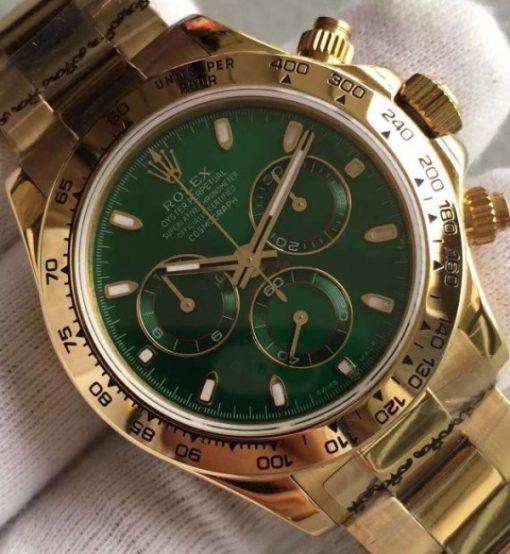Replica Rolex Daytona 116518 YG Green Dial on YG Bracelet A4130 - Image 3