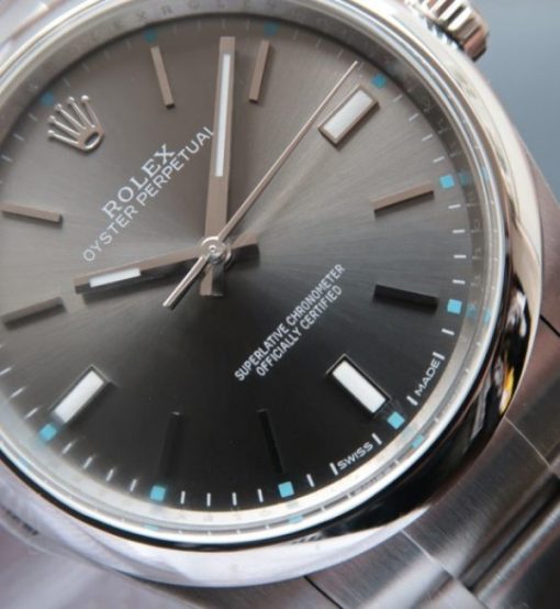 Replica Rolex Oyster Perpetual 39mm 114300 JF Gray Dial SS Bracelet SH3132 - Image 3