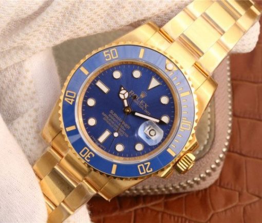 Replica Rolex Submariner 116613 LB Noob YG Wrapped Blue Dial YG Wrapped Bracelet Eta2836 - Image 2