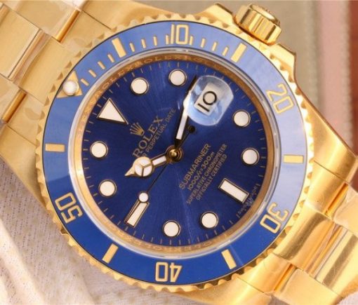 Replica Rolex Submariner 116613 LB Noob YG Wrapped Blue Dial YG Wrapped Bracelet Eta2836 - Image 3