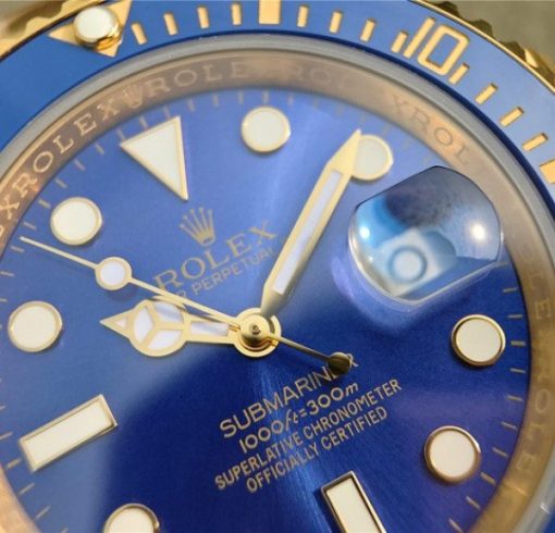 Replica Rolex Submariner 116613 LB Noob YG Wrapped Blue Dial YG Wrapped Bracelet Eta2836 - Image 4