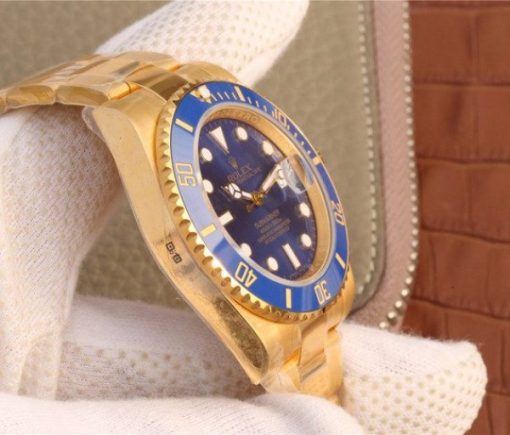 Replica Rolex Submariner 116613 LB Noob YG Wrapped Blue Dial YG Wrapped Bracelet Eta2836 - Image 8