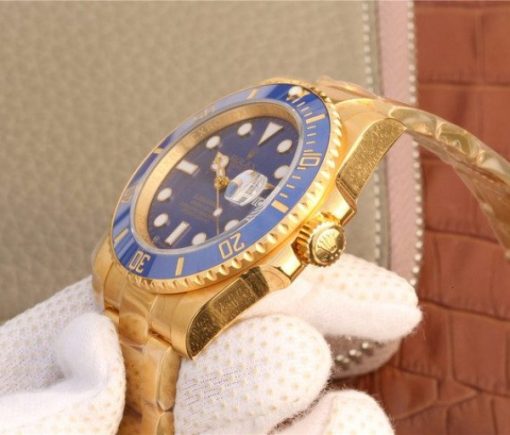Replica Rolex Submariner 116613 LB Noob YG Wrapped Blue Dial YG Wrapped Bracelet Eta2836 - Image 9