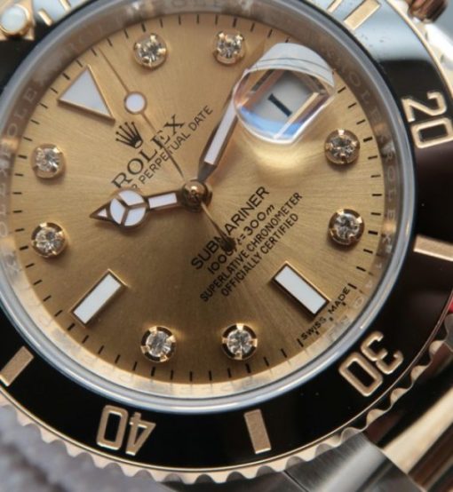 Replica Rolex Submariner 116613 LN Noob YG Wrapped Bezel YG Dial SS/YG Bracelet A3135 - Image 2