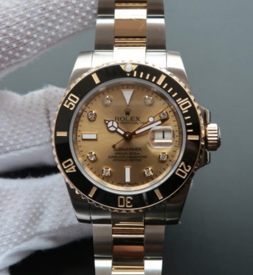Replica Rolex Submariner 116613 LN Noob YG Wrapped Bezel YG Dial SS/YG Bracelet A3135
