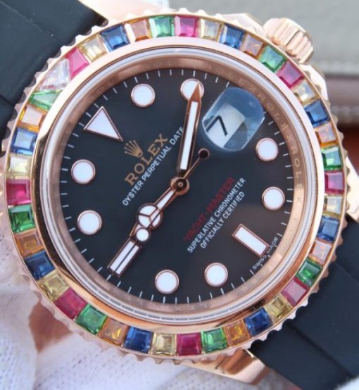 Replica Rolex Yacht-Master 40mm 116695SATS Noob Black Rubber Strap A2836 - Image 3