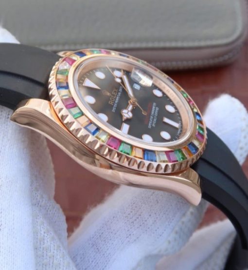 Replica Rolex Yacht-Master 40mm 116695SATS Noob Black Rubber Strap A2836 - Image 10