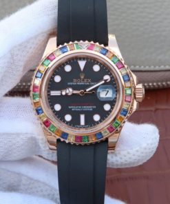 Replica Rolex Yacht-Master 40mm 116695SATS Noob Black Rubber Strap A2836