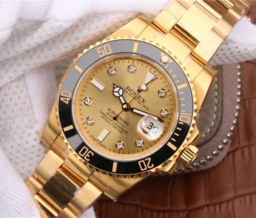 Replica Rolex Submariner 116613 LN Diamonds Markers YG Dial SS/YG Bracelet Eat2836 - Image 2