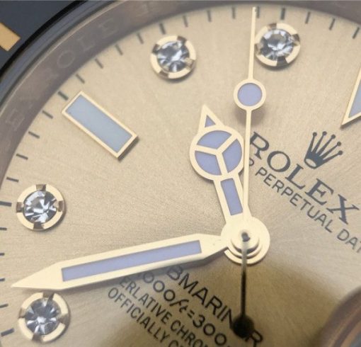 Replica Rolex Submariner 116613 LN Diamonds Markers YG Dial SS/YG Bracelet Eat2836 - Image 5