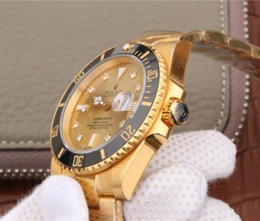 Replica Rolex Submariner 116613 LN Diamonds Markers YG Dial SS/YG Bracelet Eat2836 - Image 9