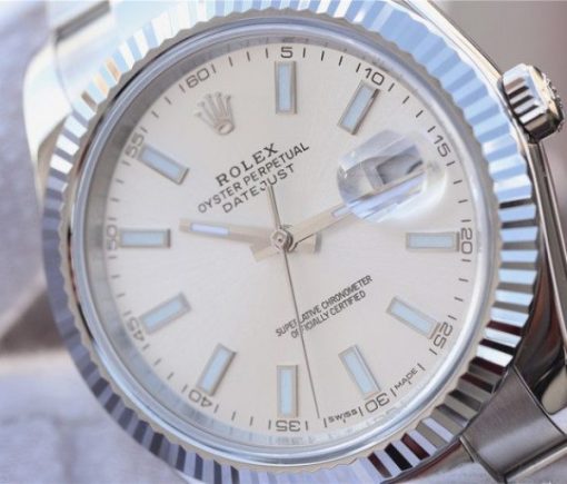 Replica Rolex DateJust 41mm 126334 Noob Fluted Bezel Silver Dial Stick Markers Bracelet A3235 - Image 3