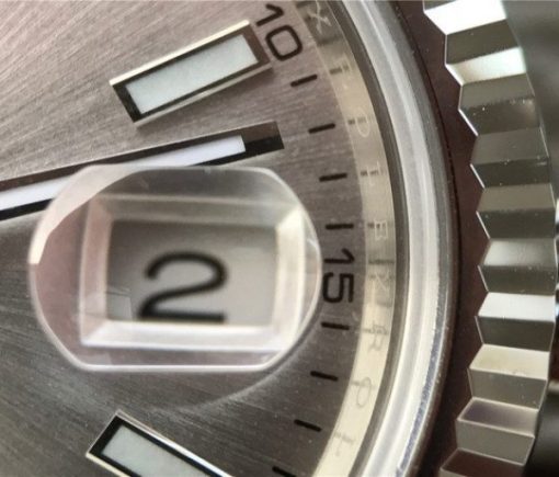 Replica Rolex DateJust 41mm 126334 Noob Fluted Bezel Silver Dial Stick Markers Bracelet A3235 - Image 6