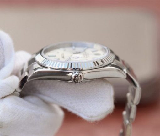 Replica Rolex DateJust 41mm 126334 Noob Fluted Bezel Silver Dial Stick Markers Bracelet A3235 - Image 8