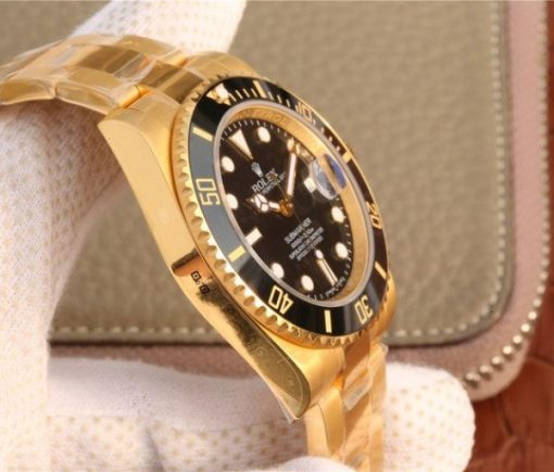 Replica Rolex Submariner 116613 LN YG Wrapped Black Dial YG Wrapped Bracelet Eta2836 - Image 7