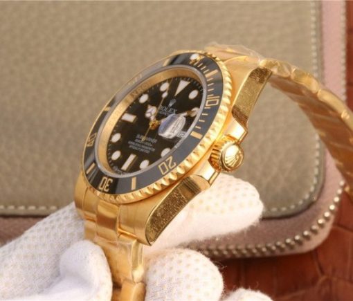 Replica Rolex Submariner 116613 LN YG Wrapped Black Dial YG Wrapped Bracelet Eta2836 - Image 8