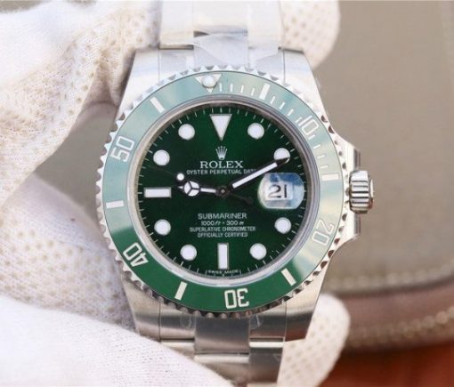 Replica Rolex Submariner 116610 LV Green Ceramic VRF SS Bracelet A2836
