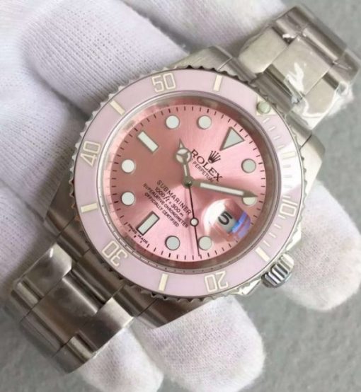 Replica Rolex Submariner Lady SS Pink Bezel Pink Dial SS Bracelet A2836 - Image 2