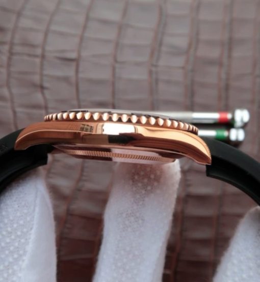 Replica Rolex Yacht-Master 116655 Noob Black Ceramic Bezel Rubber Strap A2836 - Image 4