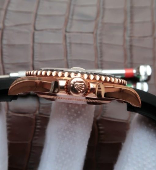 Replica Rolex Yacht-Master 116655 Noob Black Ceramic Bezel Rubber Strap A2836 - Image 5