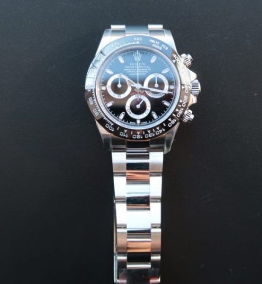Replica Rolex Daytona 116500 LN Noob Black Dial SS Bracelet A7750 - Image 7
