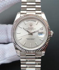 Replica Rolex Day-Date II SS Silver Dial SS Bracelet A3255