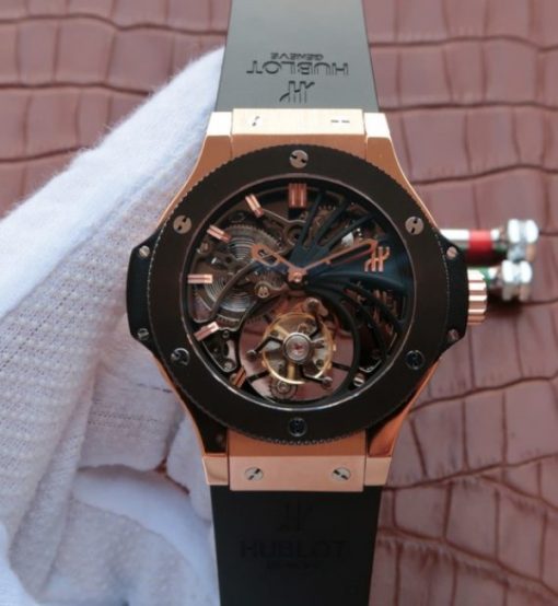 Replica Hublot Big Bang Ceramic Bezel Skeleton Tourbillon RG