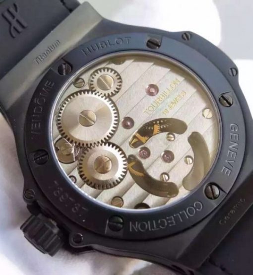 Replica Hublot Big Bang 44mm Vendome Real Tourbillon Black Black Gummy - Image 5