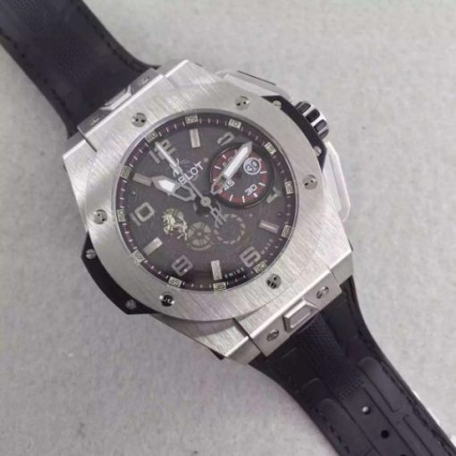 Replica Hublot Big Bang Ferrari Limited Edition SS Black Dial Black Rubber Strap A7753 - Image 2