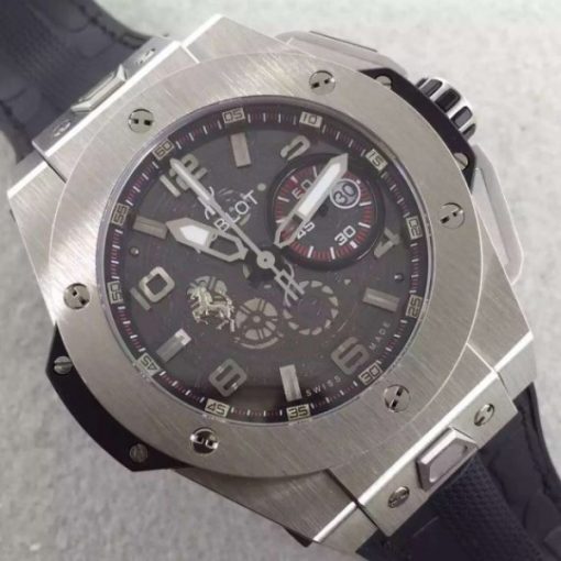 Replica Hublot Big Bang Ferrari Limited Edition SS Black Dial Black Rubber Strap A7753 - Image 3