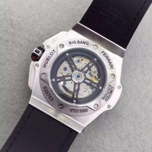 Replica Hublot Big Bang Ferrari Limited Edition SS Black Dial Black Rubber Strap A7753 - Image 6