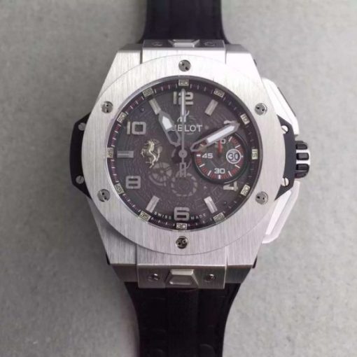 Replica Hublot Big Bang Ferrari Limited Edition SS Black Dial Black Rubber Strap A7753