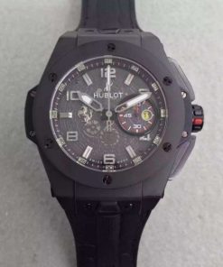Replica Hublot Big Bang Ferrari Limited Edition PVD Black Dial Black Rubber Strap A7753