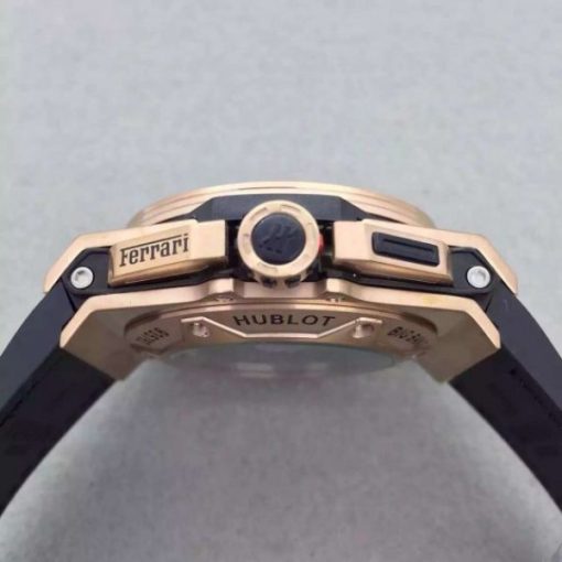 Replica Hublot Big Bang Ferrari Limited Edition RG Black Dial Black Rubber Strap A7753 - Image 4