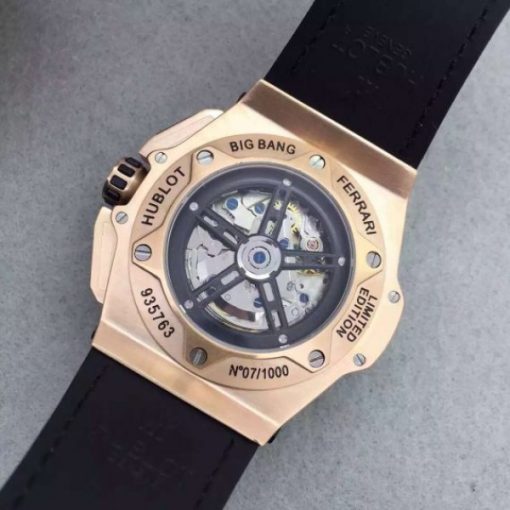 Replica Hublot Big Bang Ferrari Limited Edition RG Black Dial Black Rubber Strap A7753 - Image 7