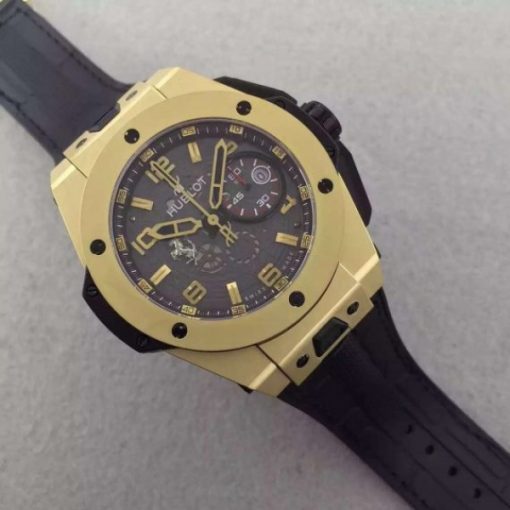 Replica Hublot Big Bang Ferrari Limited Edition YG Black Dial Black Rubber Strap A7753 - Image 2