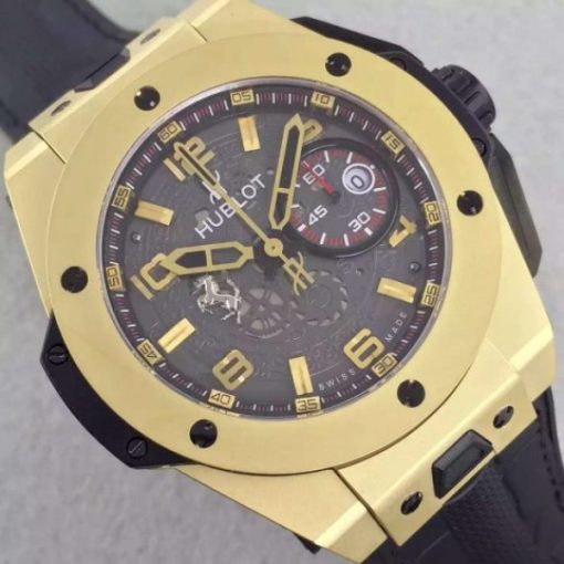 Replica Hublot Big Bang Ferrari Limited Edition YG Black Dial Black Rubber Strap A7753 - Image 3