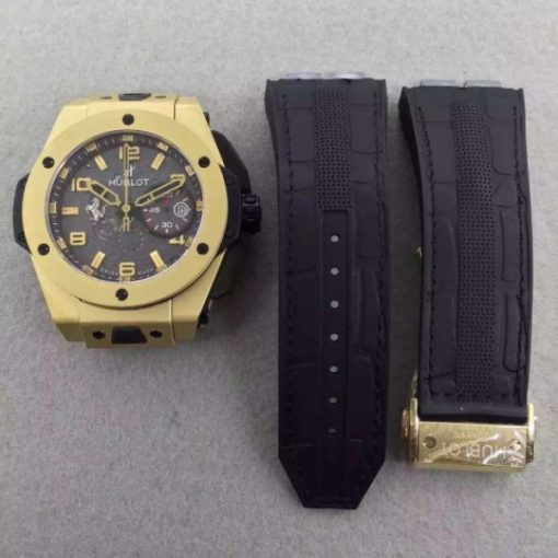 Replica Hublot Big Bang Ferrari Limited Edition YG Black Dial Black Rubber Strap A7753 - Image 8