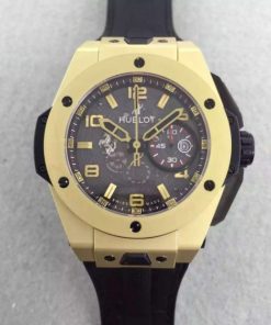 Replica Hublot Big Bang Ferrari Limited Edition YG Black Dial Black Rubber Strap A7753