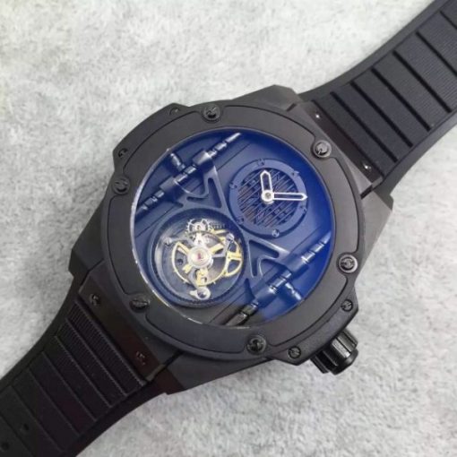 Replica Hublot Big Bang 44mm Vendome Real Tourbillon Ceramic Case Black Gummy - Image 2