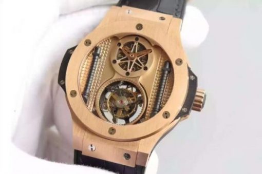 Replica Hublot Big Bang 44mm Vendome Real Tourbillon Rose Gold Black Gummy - Image 2
