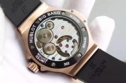 Replica Hublot Big Bang Tourbillon RG Black Textured Dial Black Rubber Strap - Image 6