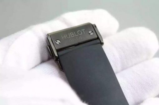 Replica Hublot Big Bang Tourbillon PVD Black Textured Dial Black Rubber Strap - Image 8