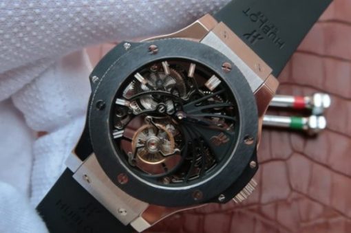 Replica Hublot Big Bang Ceramic Bezel Skeleton Tourbillon SS - Image 2