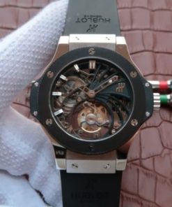 Replica Hublot Big Bang Ceramic Bezel Skeleton Tourbillon SS