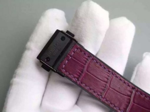 Replica Hublot Big Bang 41mm Tutti Frutti Maroon Caviar on Gummy Strap A2824 - Image 8