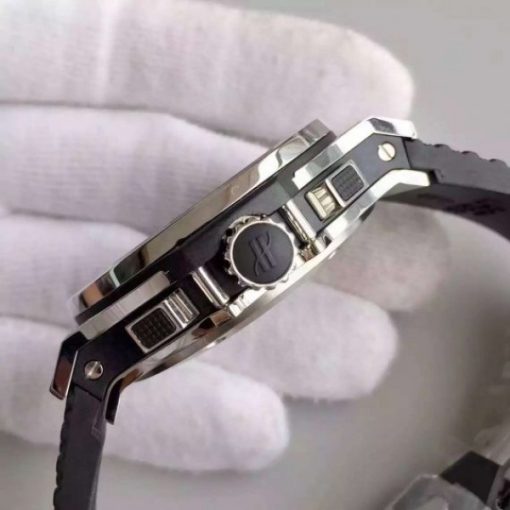 Replica Hublot Big Bang Full Pave Chrono Diamonds Dial Black Rubber Strap A7750 - Image 4