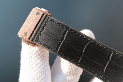 Replica Hublot Classic Fusion Tourbillon RG 45mm TF Skeleton Dial Black Gummy Strap A23J - Image 6