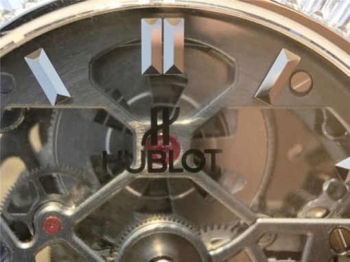Replica Hublot Classic Fusion Tourbillon 42mm TF Skeleton Dial Black Gummy Strap A23J - Image 4