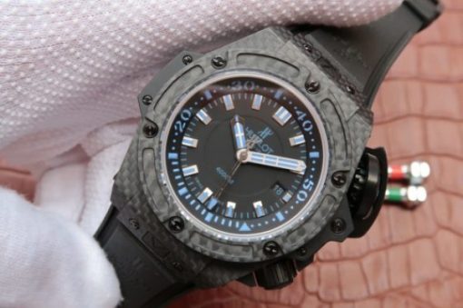 Replica Hublot King Power OceanGraphic 4000 CF V6F Blue Markers Rubber Strap A7750 - Image 2